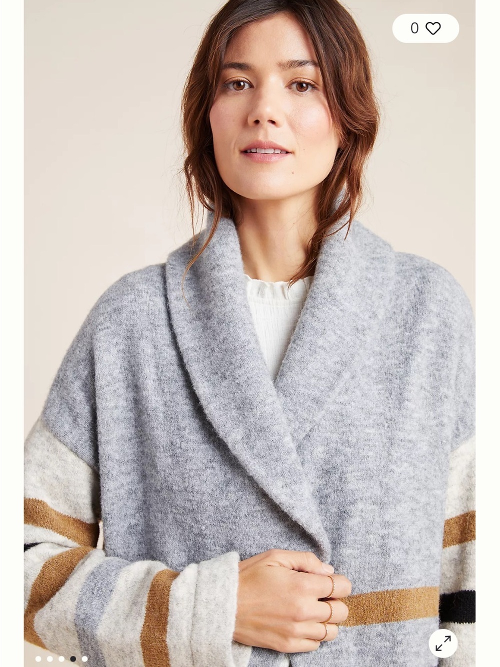 by Anthropologie Vanja Striped Cardigan Acrylic/Wool Blend Large - Picture 4 of 13